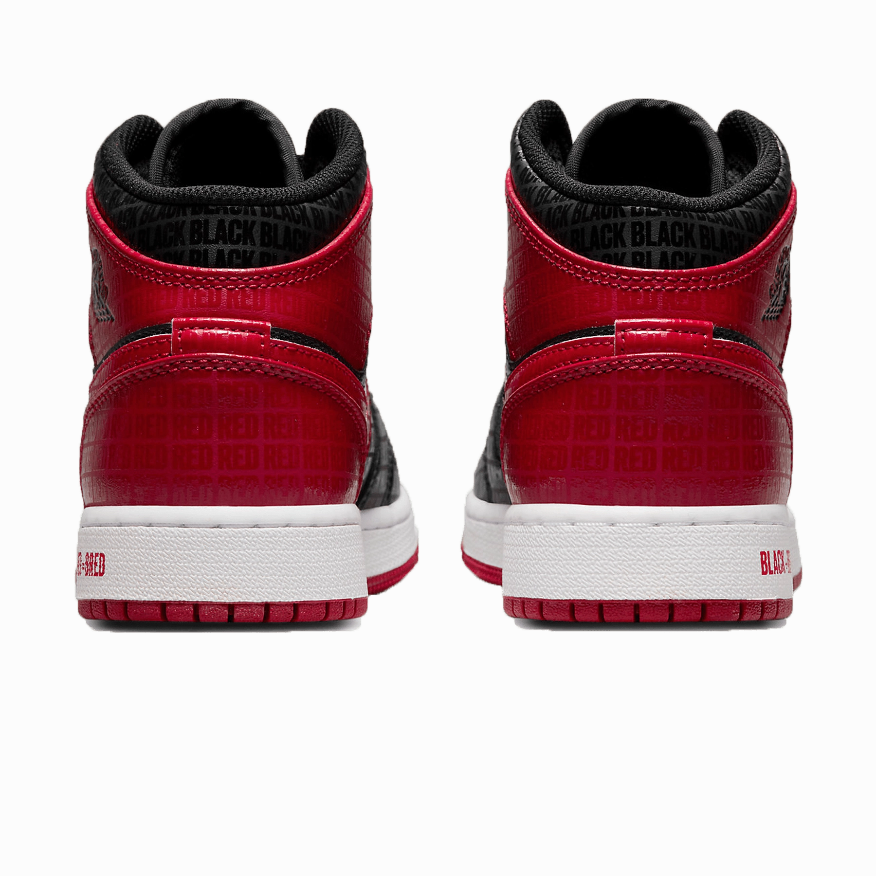 Air Jordan 1 Mid SS GS 'Black   Red = Bred' Air Jordan 1 Mid streetwear shoes