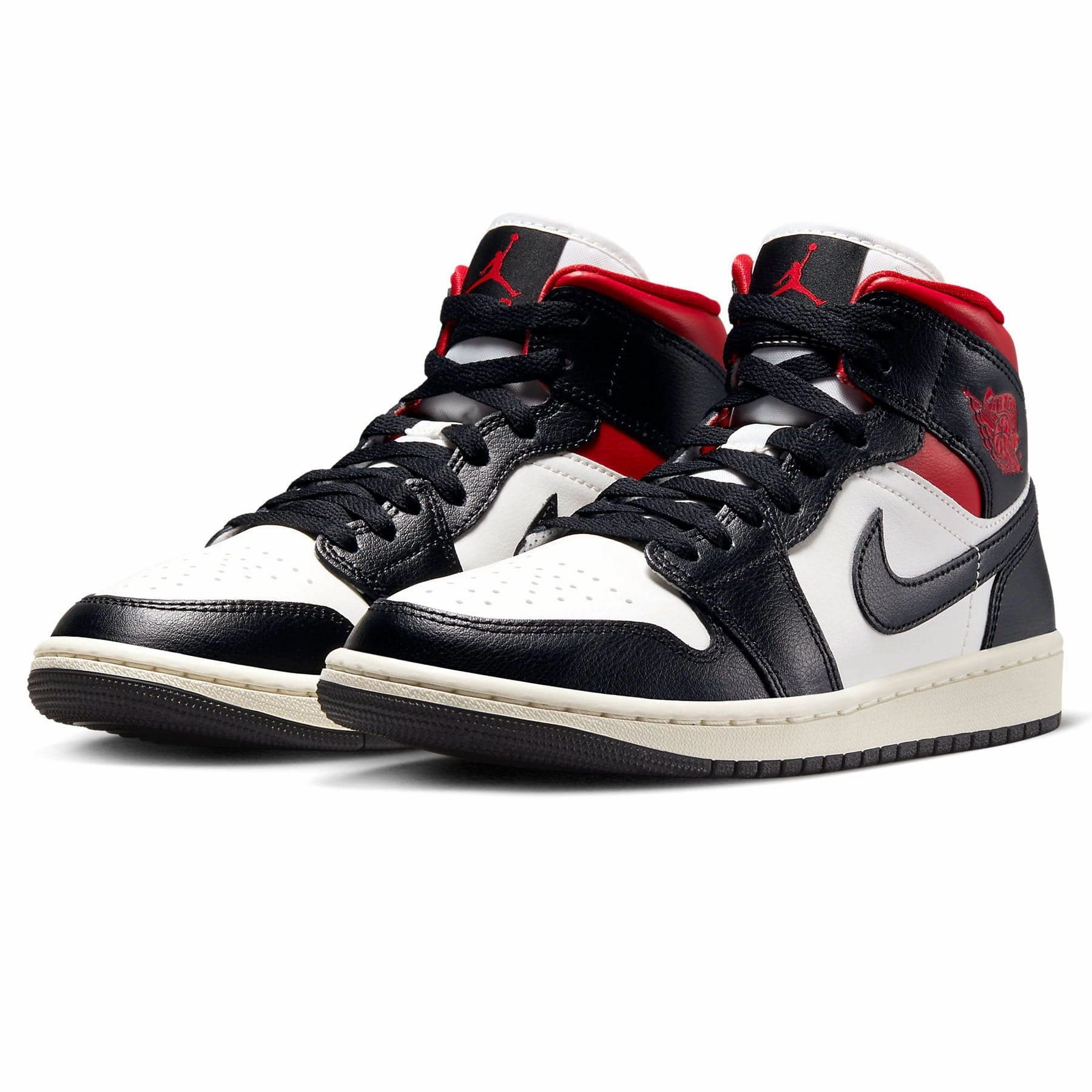 Air Jordan 1 Mid Wmns 'Black Sail Gym Red' Air Jordan 1 Mid streetwear shoes