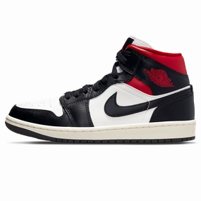 Air Jordan 1 Mid Wmns 'Black Sail Gym Red' Air Jordan 1 Mid versatile shoes for daily wear