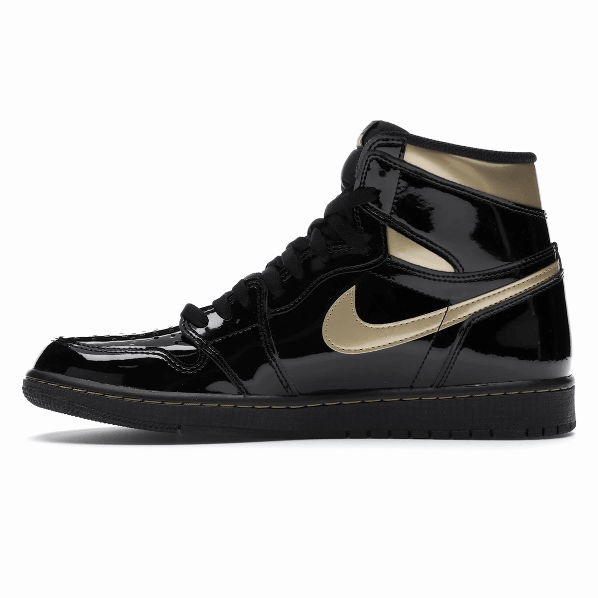 Air Jordan 1 Retro High Black Metallic Gold High-cut throwback trainers