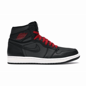 Air Jordan 1 Retro High Black Satin Gym Red Air Jordan 1 High OG basketball sneakers
