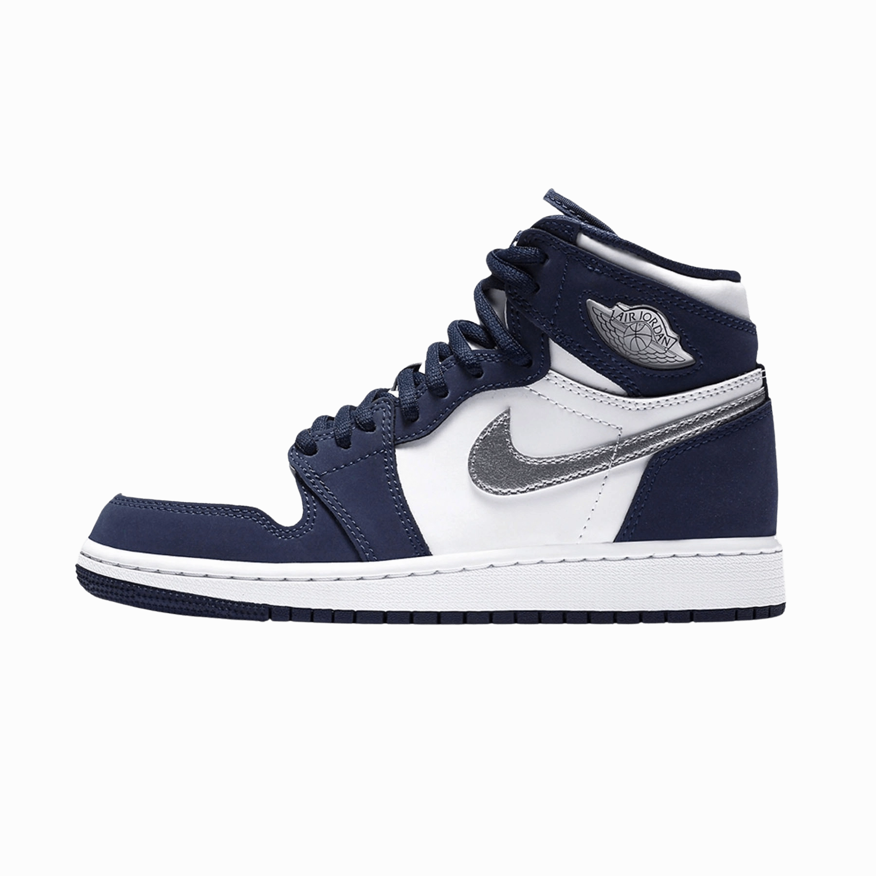 Air Jordan 1 Retro High co.JP GS 'Midnight Navy' 2020 Air Jordan 1 High classic sneakers with premium finish