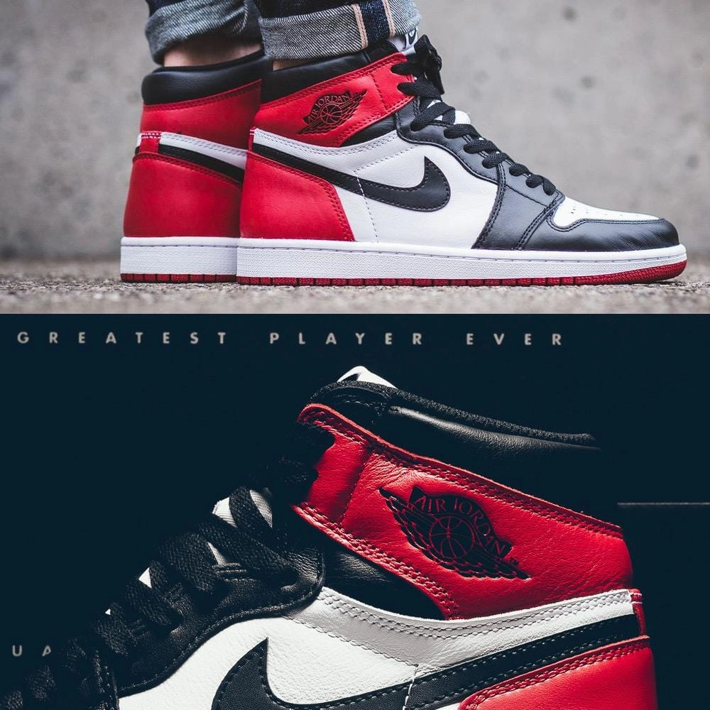 Air Jordan 1 Retro High OG Black Toe Air Jordan 1 vintage style sneakers