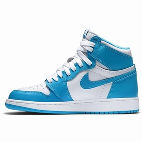 Air Jordan 1 Retro High OG Grade School (White-Powder Blue) Air Jordan 1 High classic sneakers with premium finish