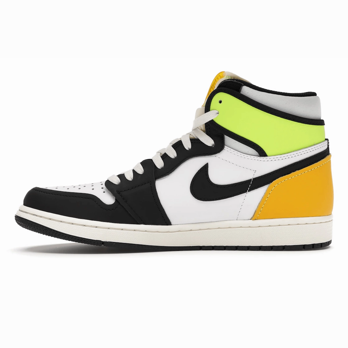 Air Jordan 1 Retro High White Black Volt University Gold High-cut throwback trainers