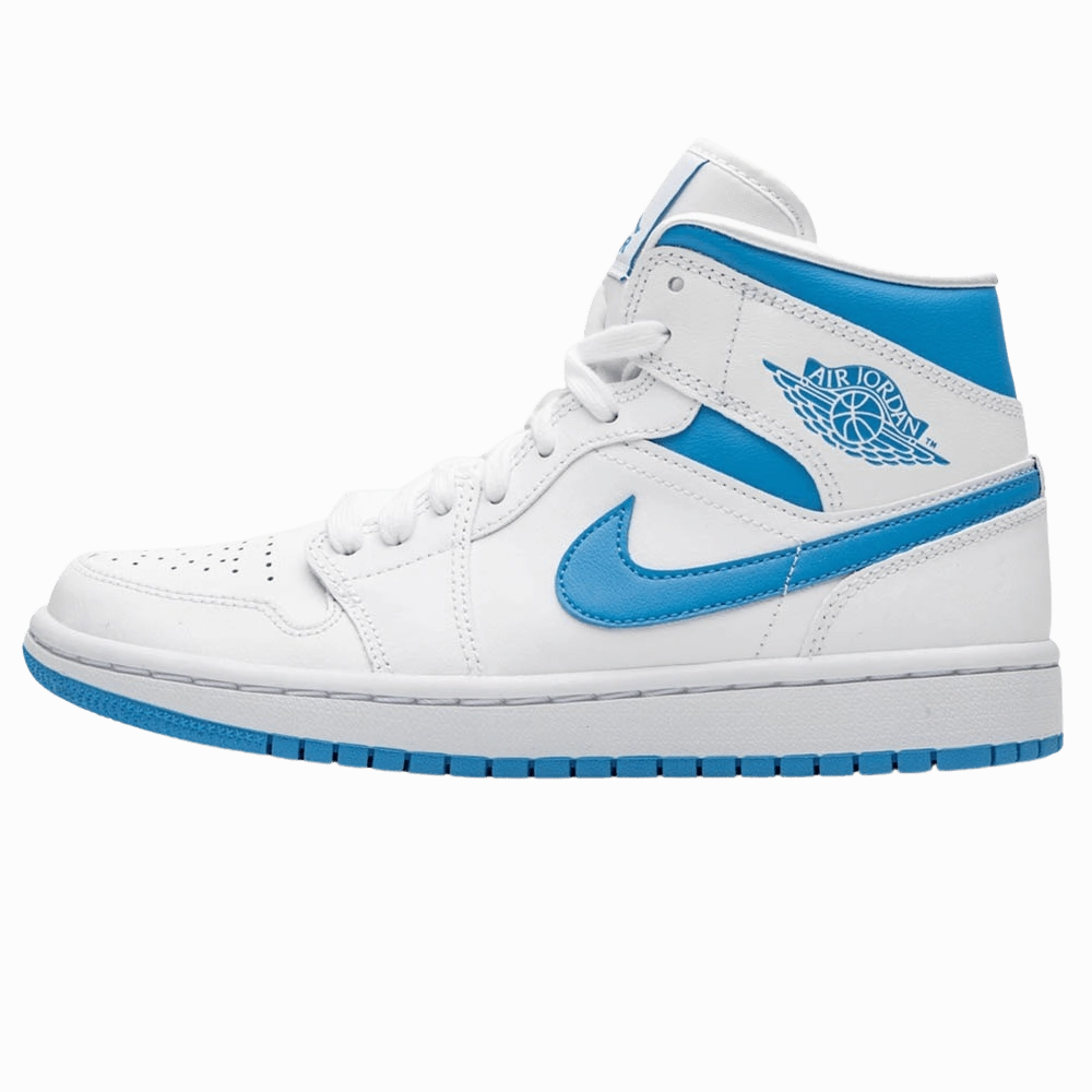Air Jordan 1 Wmns Mid 'UNC' White Carolina Blue Air Jordan 1 timeless sneakers for Jordan fans