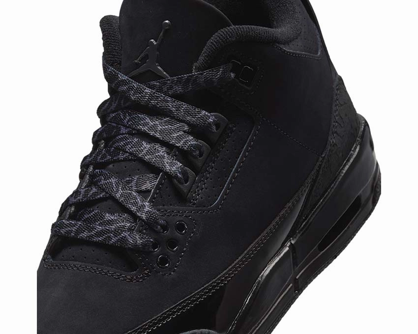 Air Jordan 3 Retro "Black Cat" GS Smooth leather everyday shoes