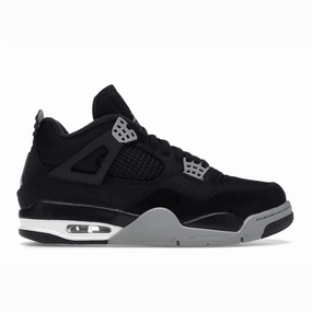 Air Jordan 4 Retro Black Canvas Classic Jordan 4 athletic sneakers