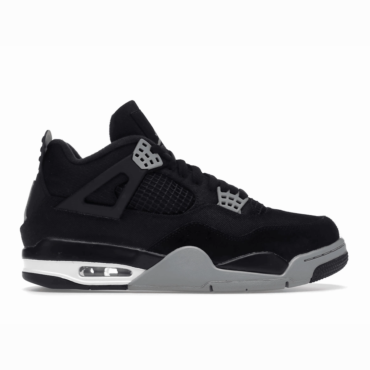 Air Jordan 4 Retro Black Canvas Classic Jordan 4 athletic sneakers