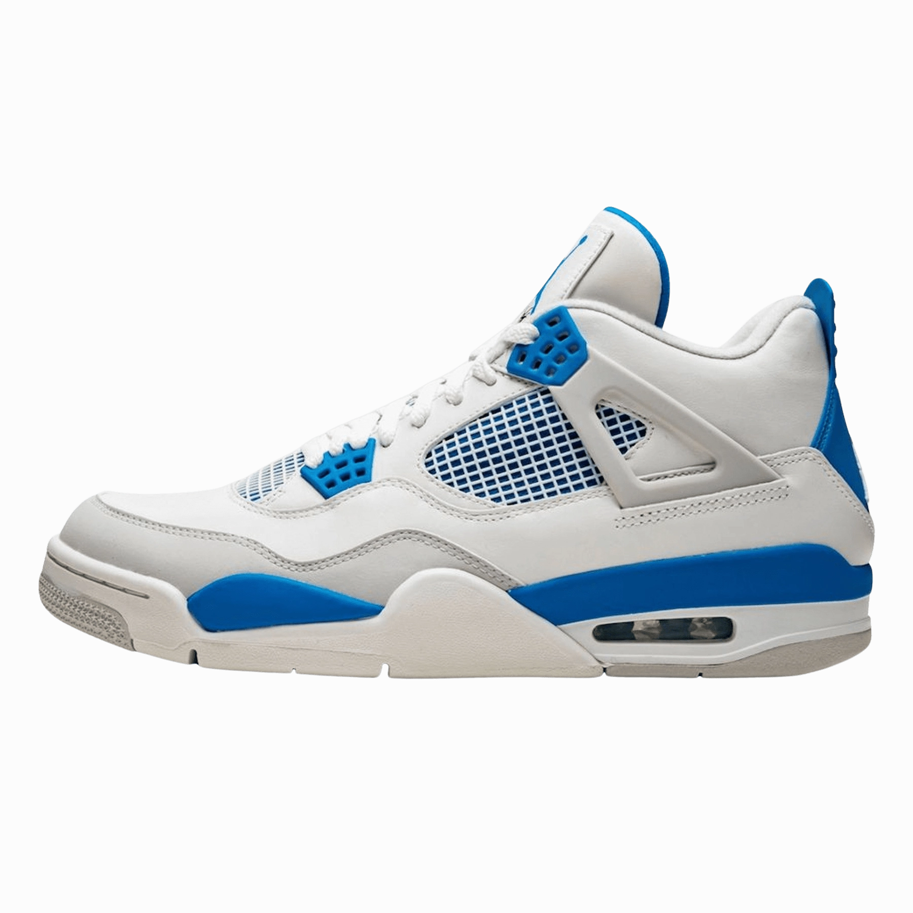 Air Jordan 4 Retro White & Military Blue Air Jordan 4 bold sneakers with athletic edge