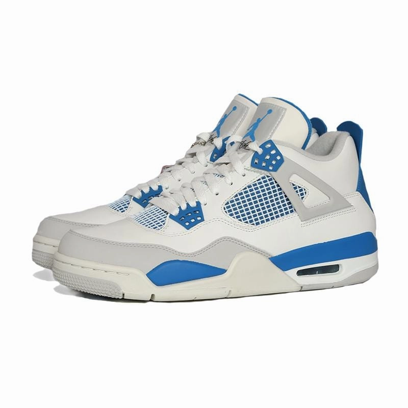 Air Jordan 4 Retro White & Military Blue Air Jordan 4 retro basketball sneakers