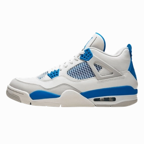 Air Jordan 4 Retro White & Military Blue Air Jordan 4 bold sneakers with athletic edge