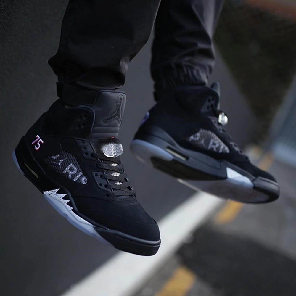 Air Jordan 5 PSG Black Cushioned active lifestyle kicks