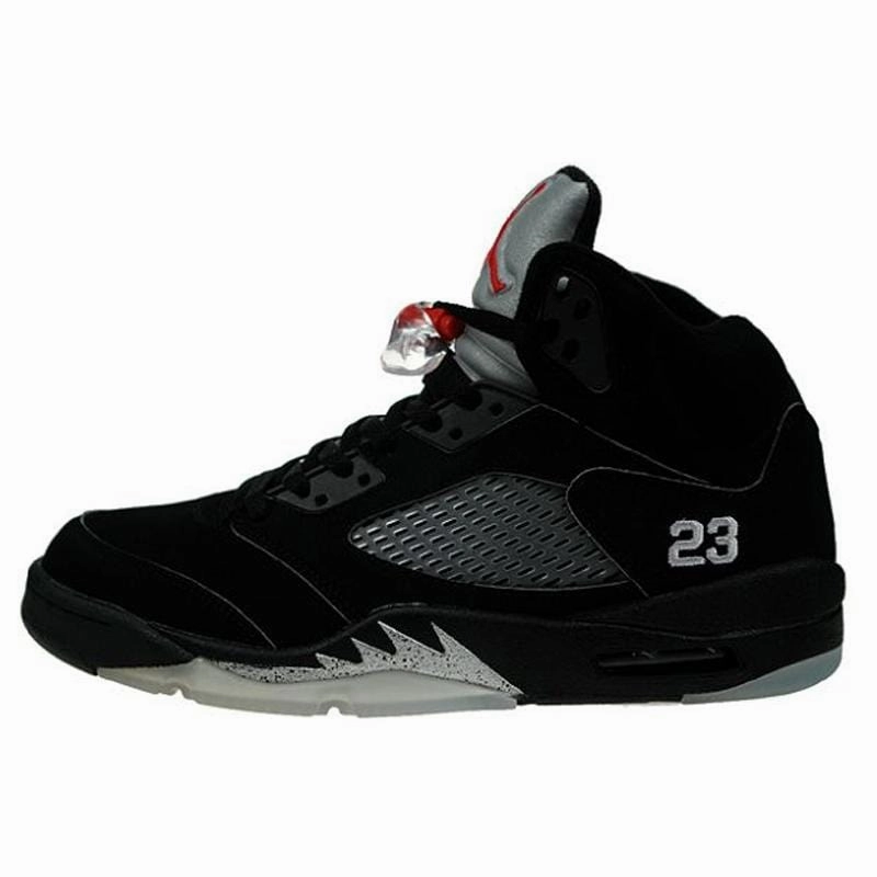 Air Jordan 5 Retro 'Black Metallic Silver' Jordan 5 shoes with premium finish