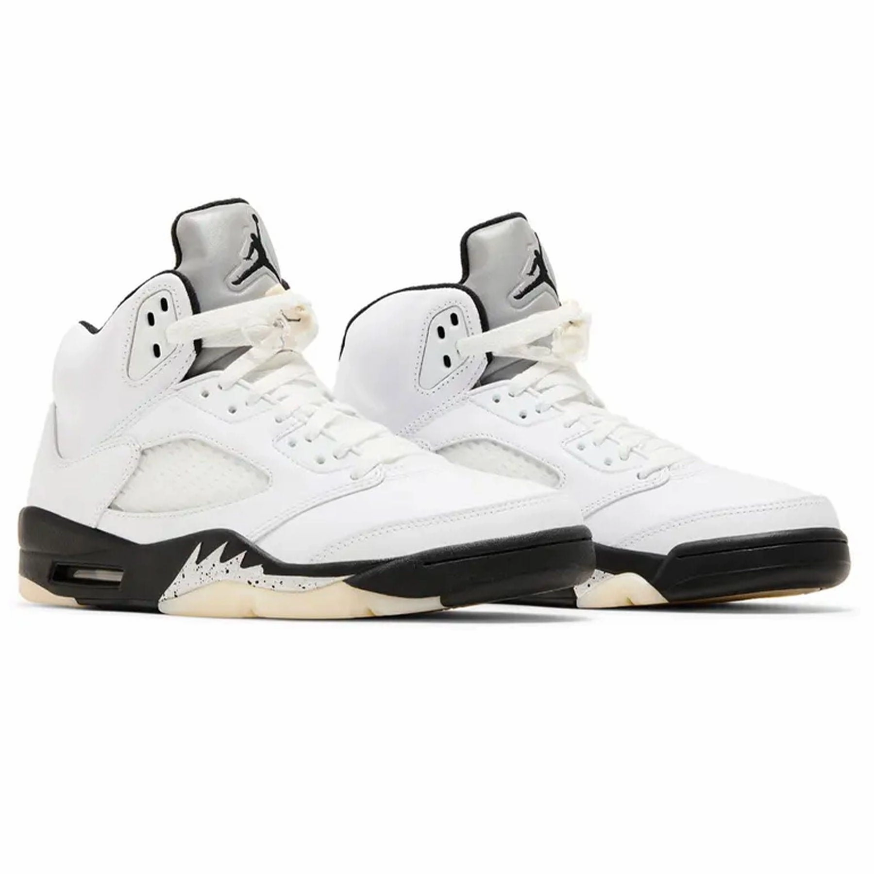 Air Jordan 5 Retro 'White Black' Cushioned active lifestyle kicks