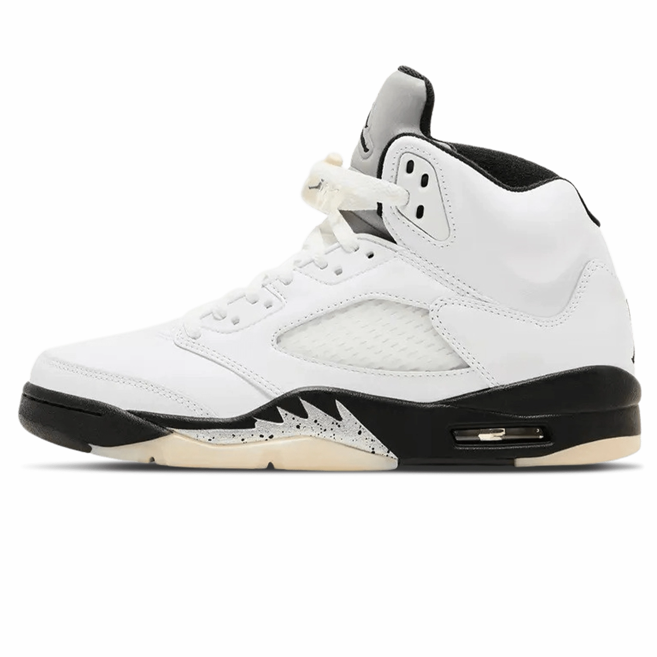 Air Jordan 5 Retro 'White Black' Jordan 5 shoes with premium finish