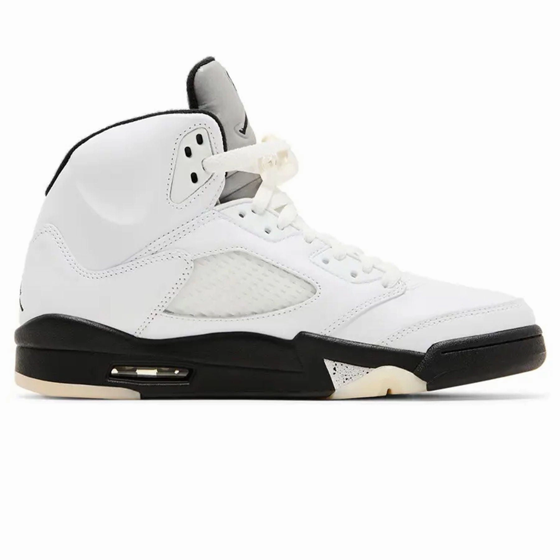 Air Jordan 5 Retro 'White Black' Cushioned active lifestyle kicks