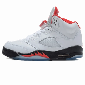 Air Jordan 5 Retro 'White Fire Red' 2013 Jordan 5 shoes with premium finish