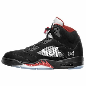 AIR JORDAN 5 RETRO SUPREME "SUPREME" Black Jordan 5 shoes with premium finish