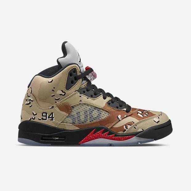 AIR JORDAN 5 RETRO SUPREME "SUPREME" CAMO Cushioned active lifestyle kicks