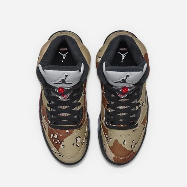 AIR JORDAN 5 RETRO SUPREME "SUPREME" CAMO Cushioned active lifestyle kicks