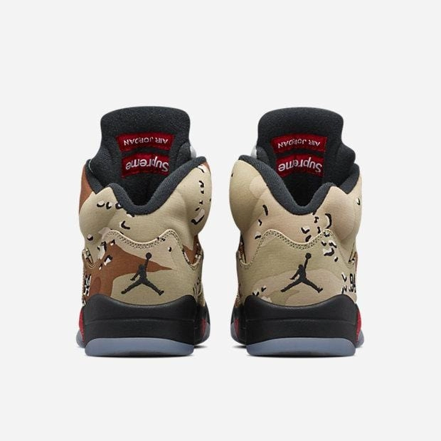 AIR JORDAN 5 RETRO SUPREME "SUPREME" CAMO Cushioned active lifestyle kicks
