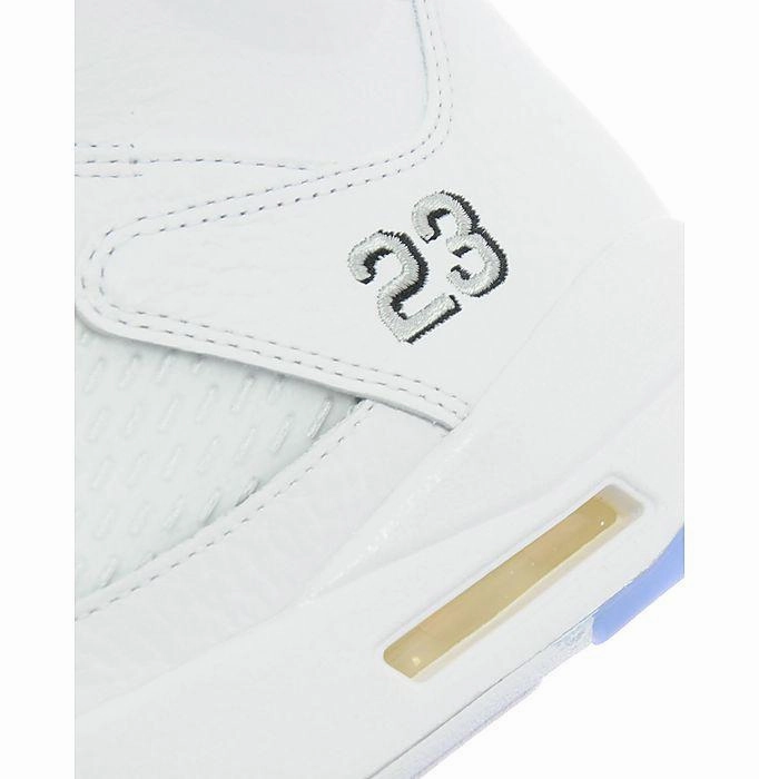 Air Jordan 5 Retro White-Metallic Silver Cushioned active lifestyle kicks