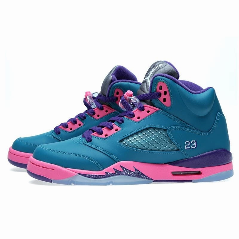 Air Jordan V Retro GS 'Tropical Teal & White' Jordan 5 shoes with premium finish