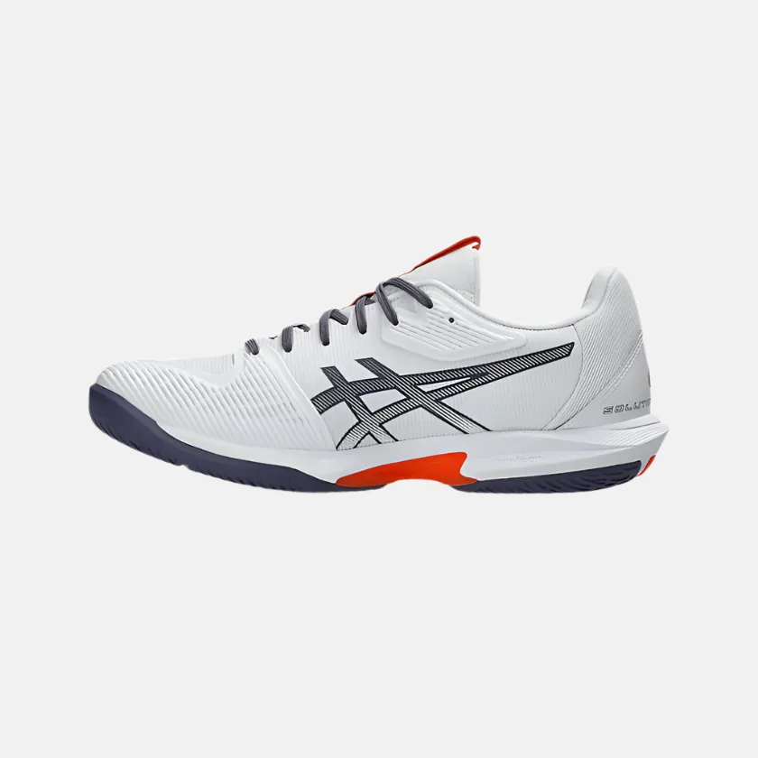 Asics Solution Speed FF 3 Men Tennis Shoes -White/Greyish Purple Asics Shoes