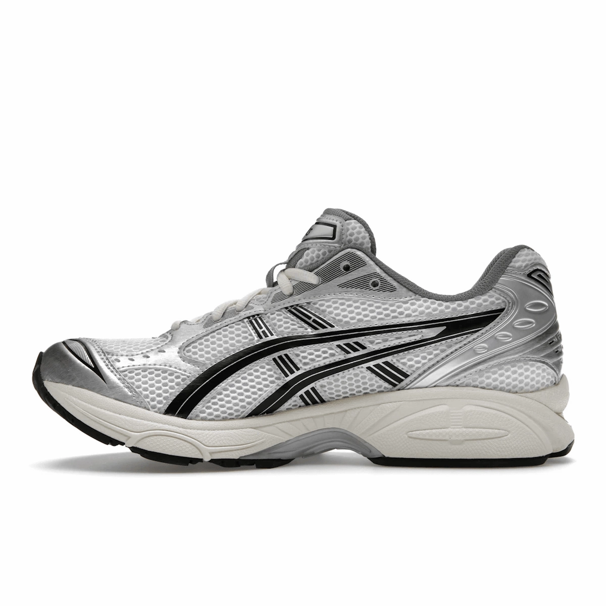 ASICS Gel-Kayano 14 JJJJound Silver Black Responsive running shoes