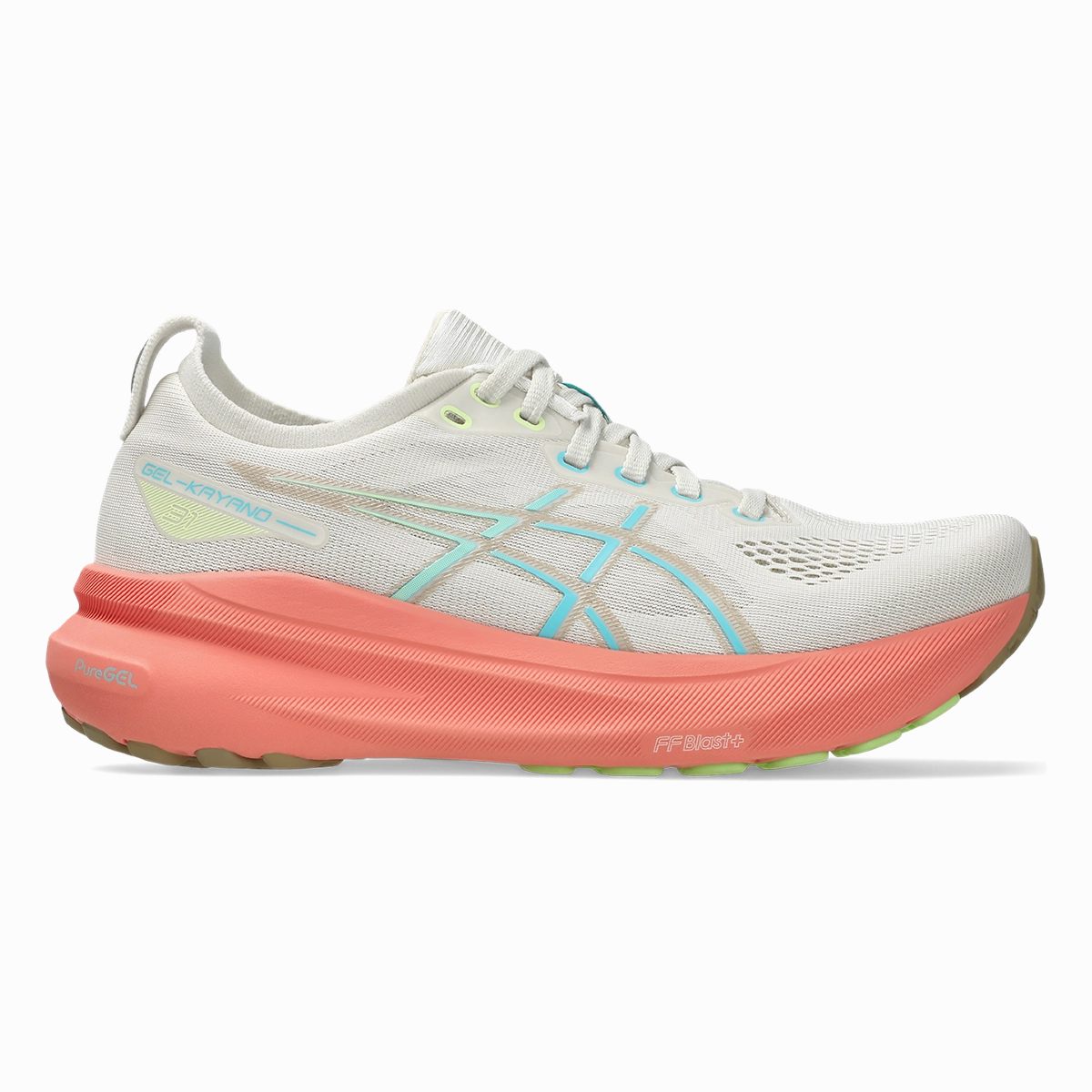 Asics Gel Kayano 31 - Birch - Energy Aqua Asics neutral footwear designed for balanced running