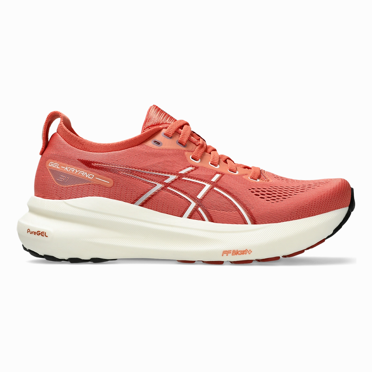 Asics Gel Kayano 31 - desert red - white Asics neutral footwear designed for balanced running