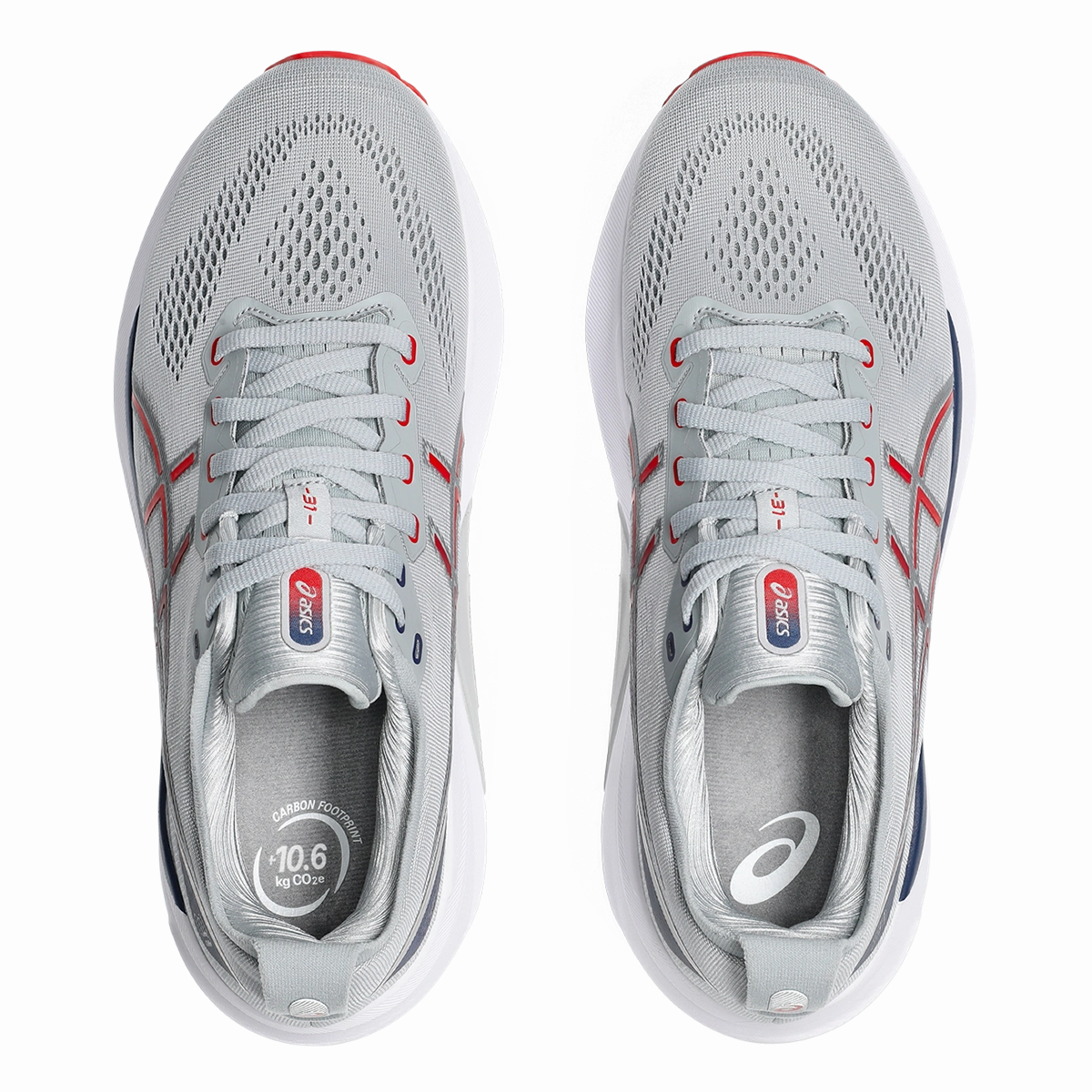 Asics Gel Kayano 31 - Piedmont Grey - Fiery Red Cushioned running sneakers