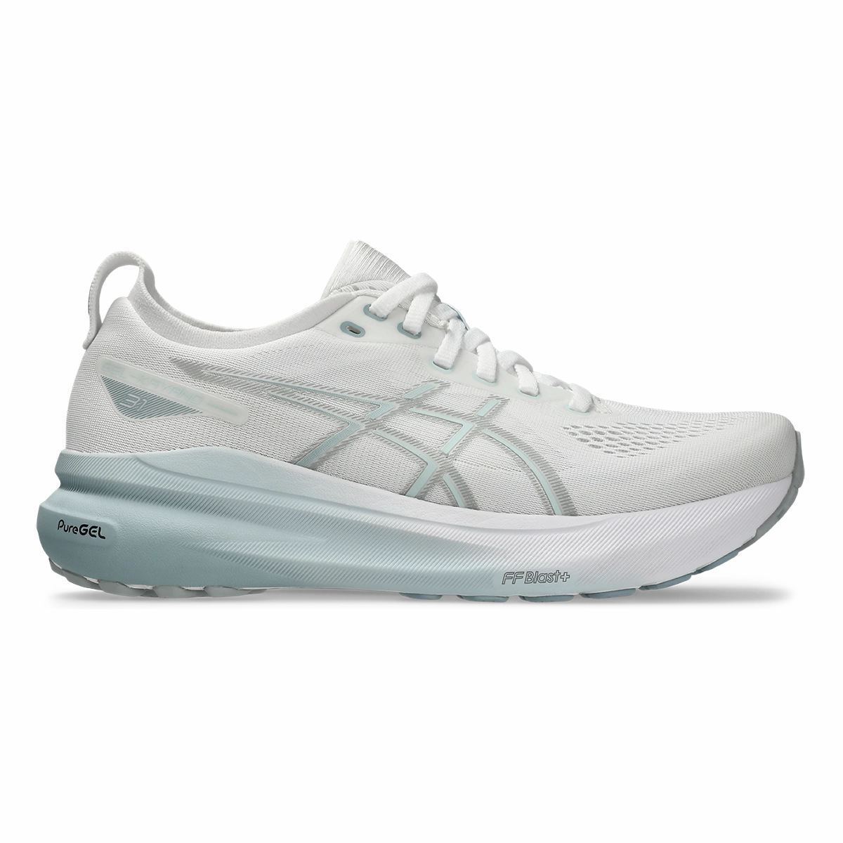 Asics Gel Kayano 31 - White - Dolphin Grey Asics neutral footwear designed for balanced running
