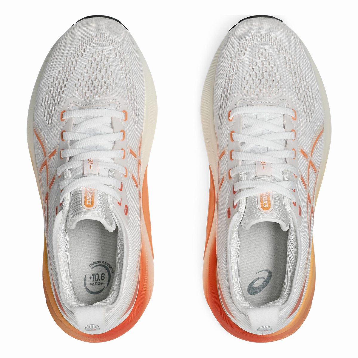 Asics Gel Kayano 31 - White - Faded Orange Cushioned running sneakers