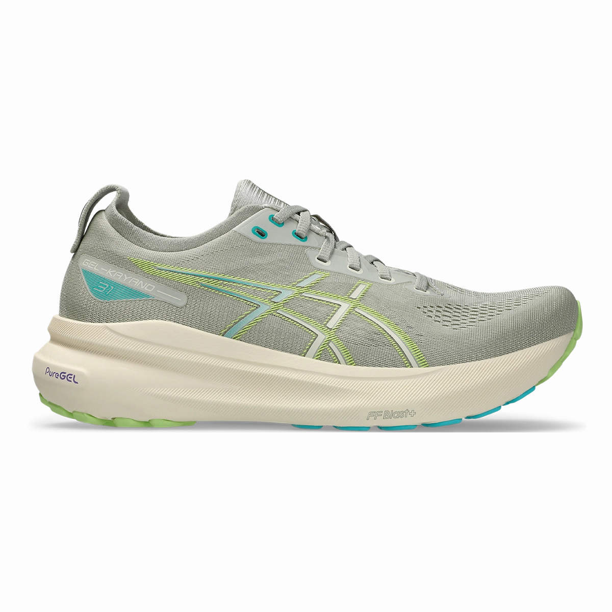 Asics Gel Kayano 31 - White Sage - Birch Asics neutral footwear designed for balanced running