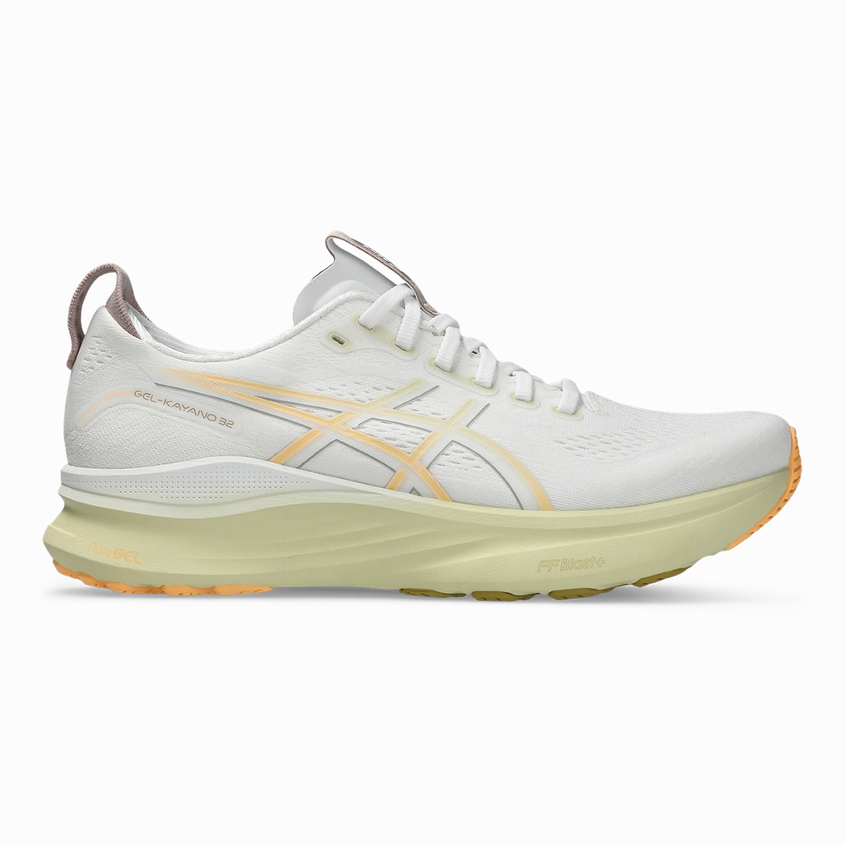 Asics Gel Kayano 32 - White - Orange Glow Asics neutral footwear designed for balanced running