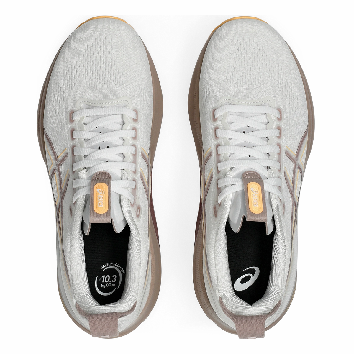 Asics Gel Kayano 32 White - Orange Glow Cushioned running sneakers