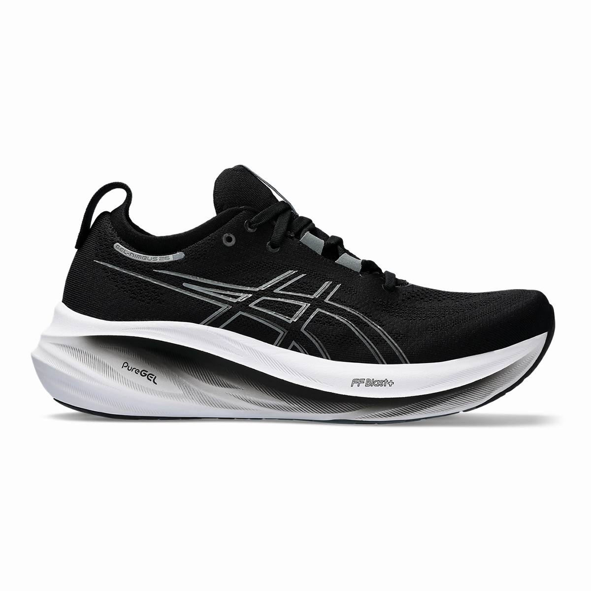 Asics Gel Nimbus 26 - Black - Graphite Grey Mens running shoes by Asics