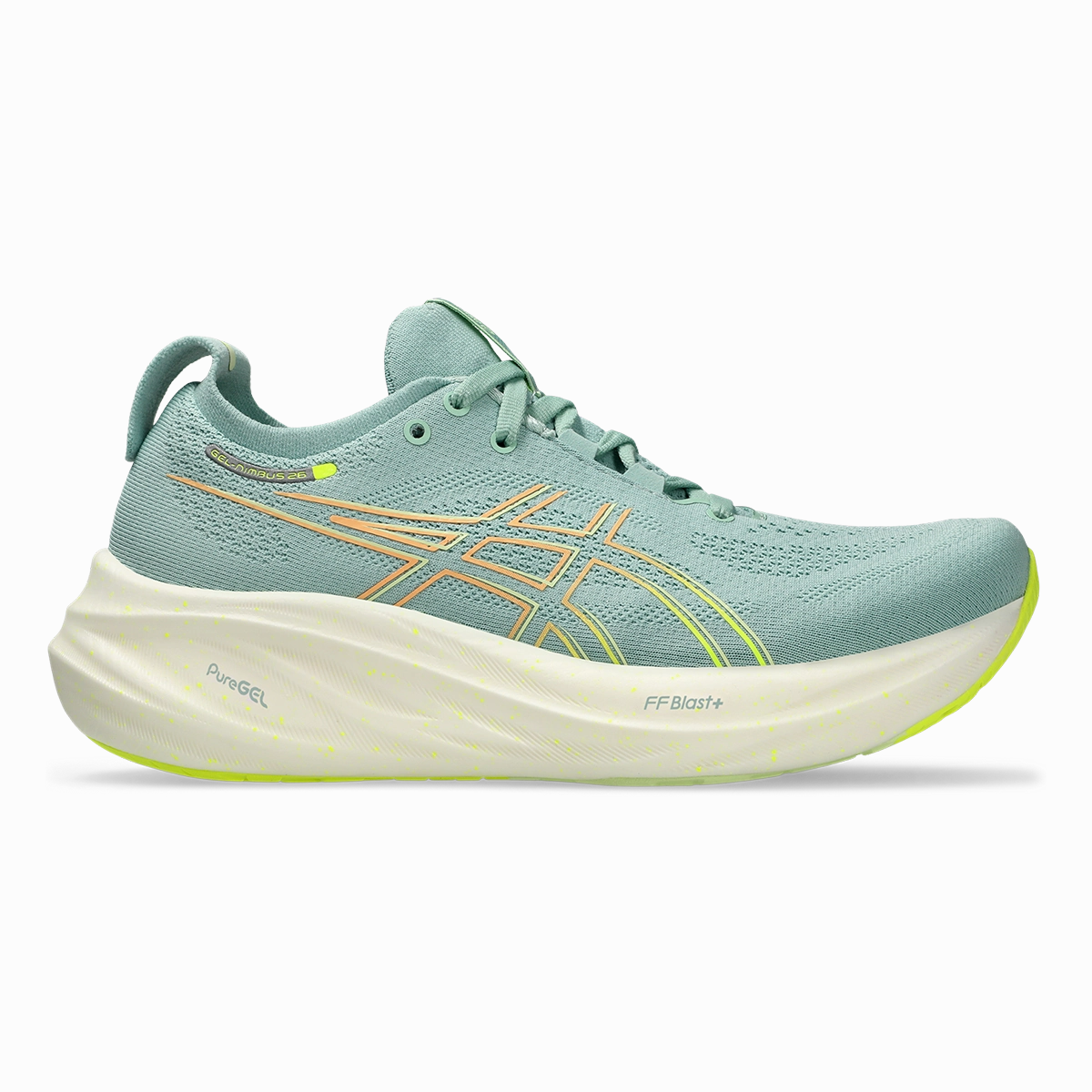 Asics Gel Nimbus 26 - Light Celadon - Safety Yellow Mens running shoes by Asics