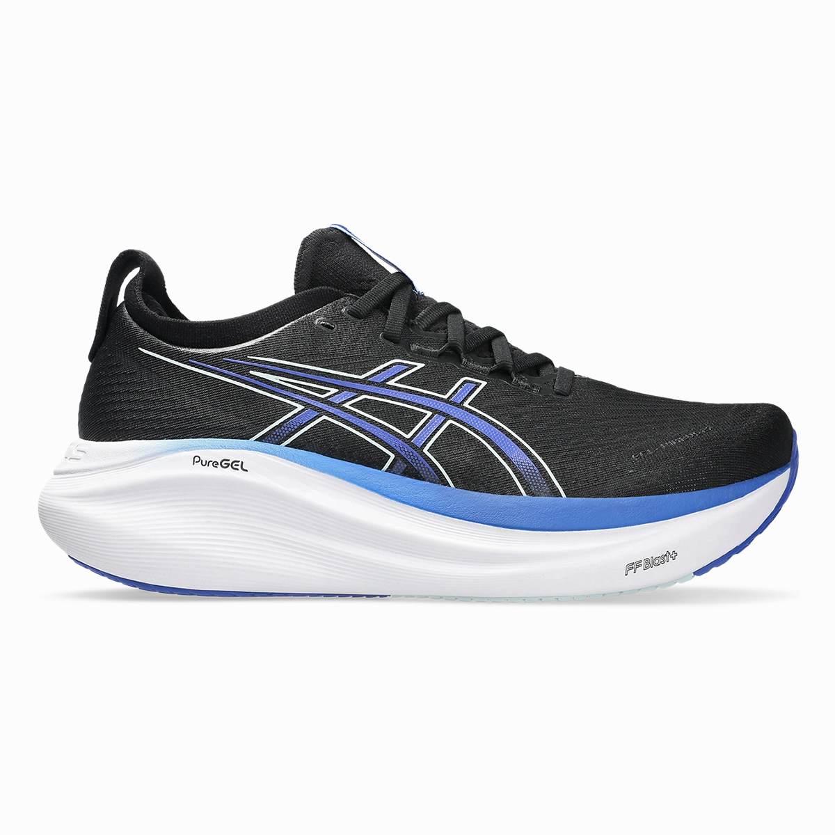 Asics Gel Nimbus 27 Black - Dark Cobalt Asics neutral footwear designed for balanced running