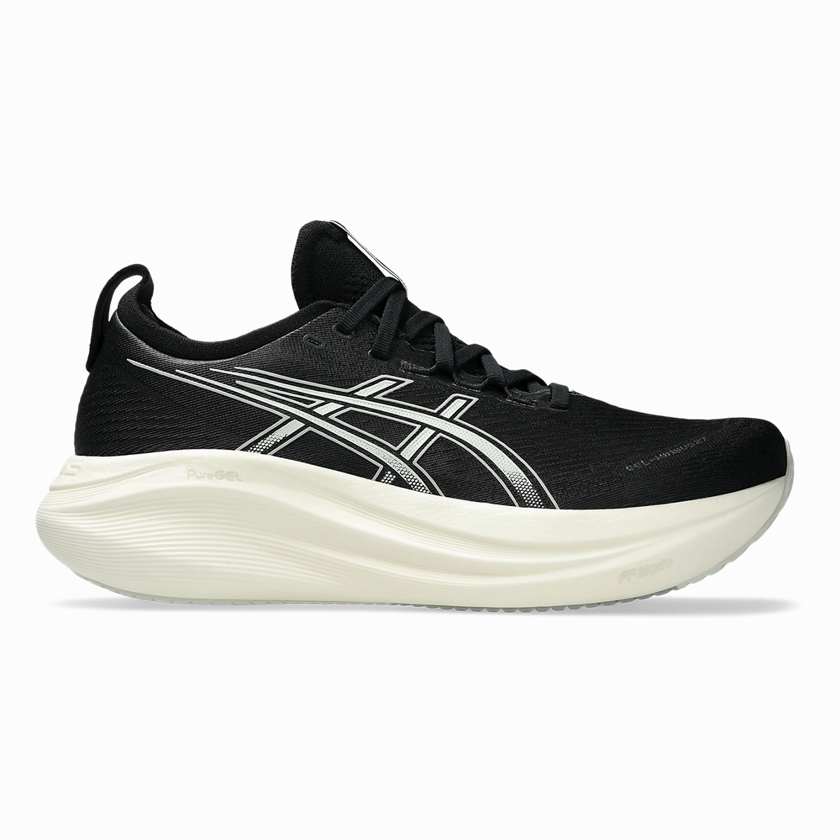 Asics Gel Nimbus 27 Black - Lake Grey Asics neutral footwear designed for balanced running