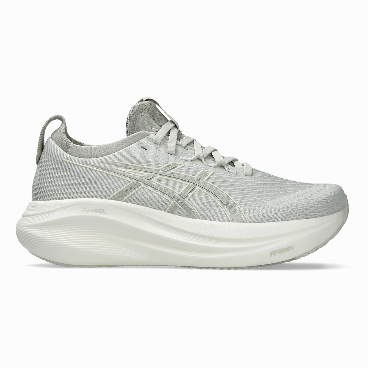 Asics Gel Nimbus 27 Lake Grey - White Sage Asics neutral footwear designed for balanced running