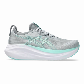 Asics Gel Nimbus 27 Piedmont Grey - Illuminate Mint Mens running shoes by Asics
