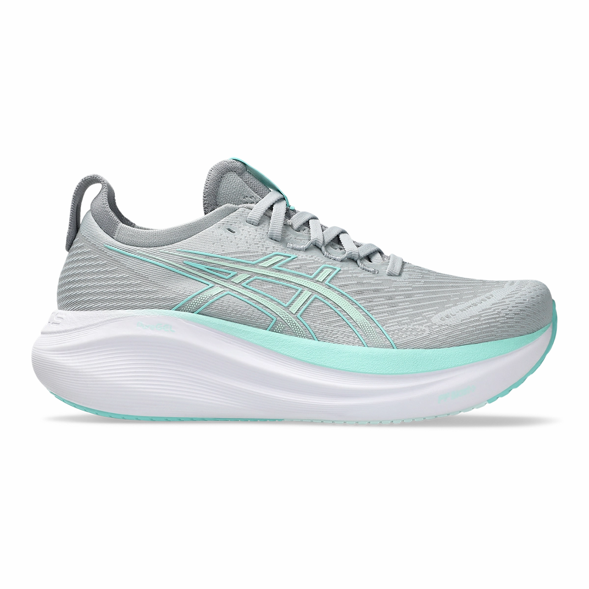 Asics Gel Nimbus 27 Piedmont Grey - Illuminate Mint Mens running shoes by Asics