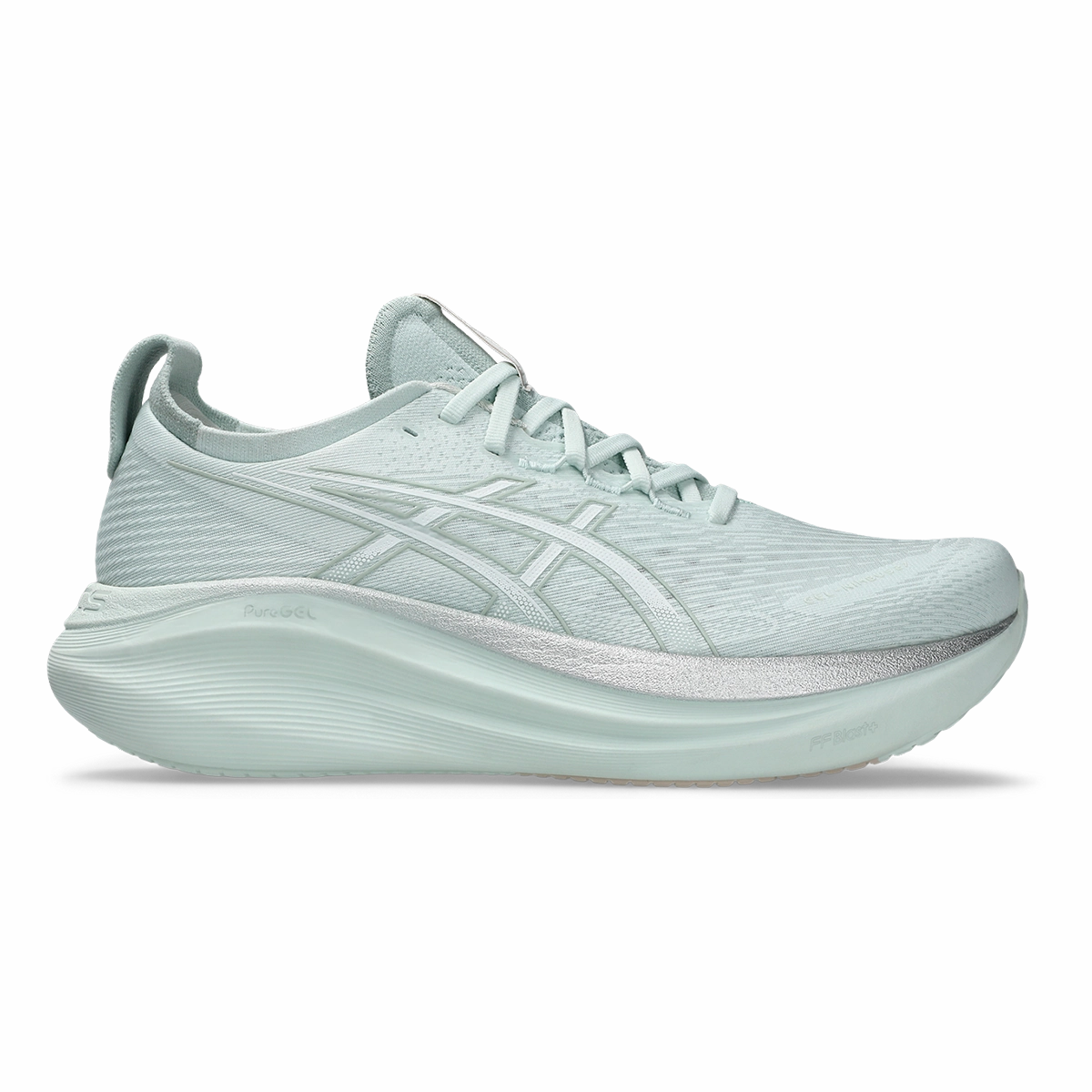 Asics Gel Nimbus 27 Pure Aqua - White Asics neutral footwear designed for balanced running