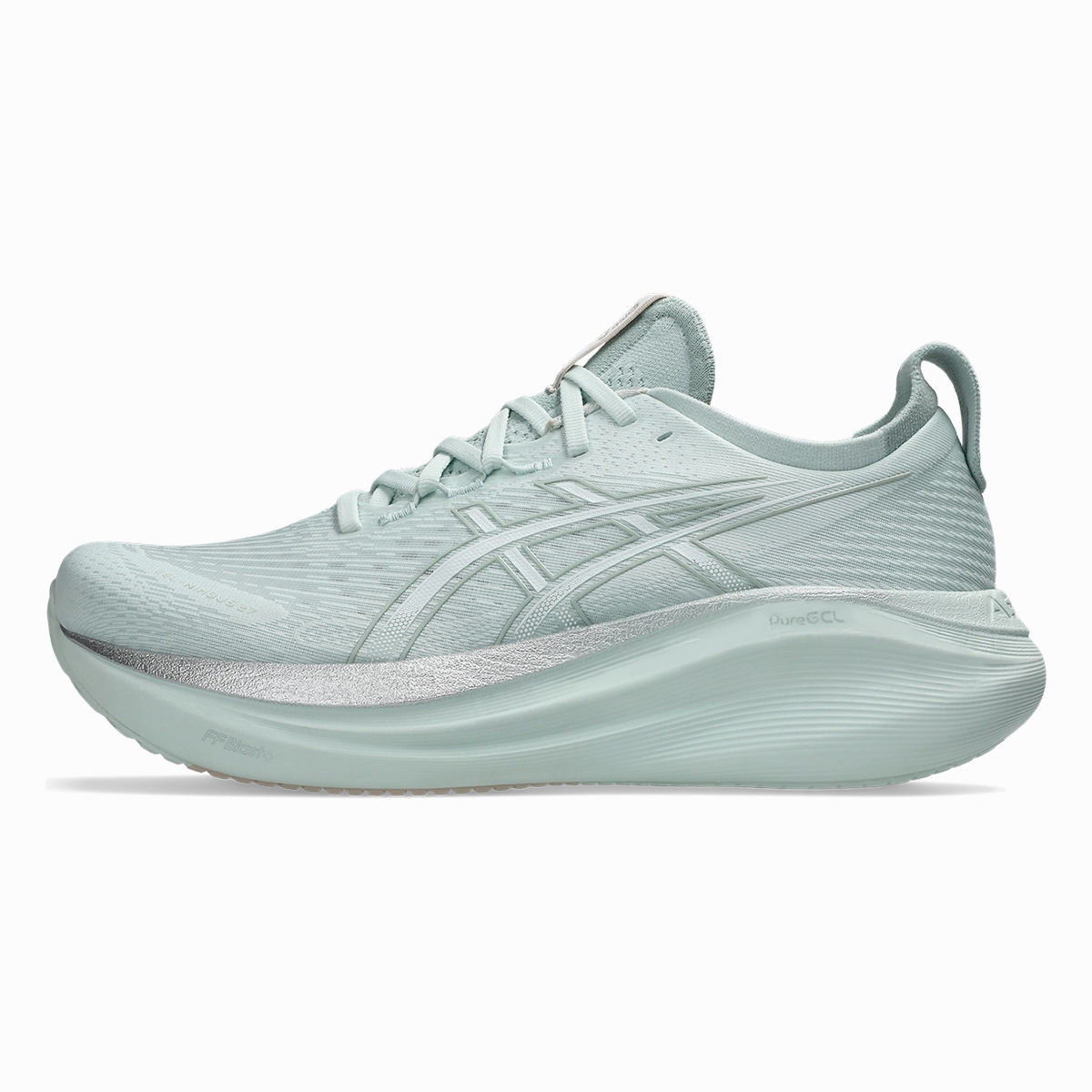 Asics Gel Nimbus 27 Pure Aqua - White Cushioned running sneakers