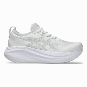 Asics Gel Nimbus 27 White - Glacier Grey Mens running shoes by Asics