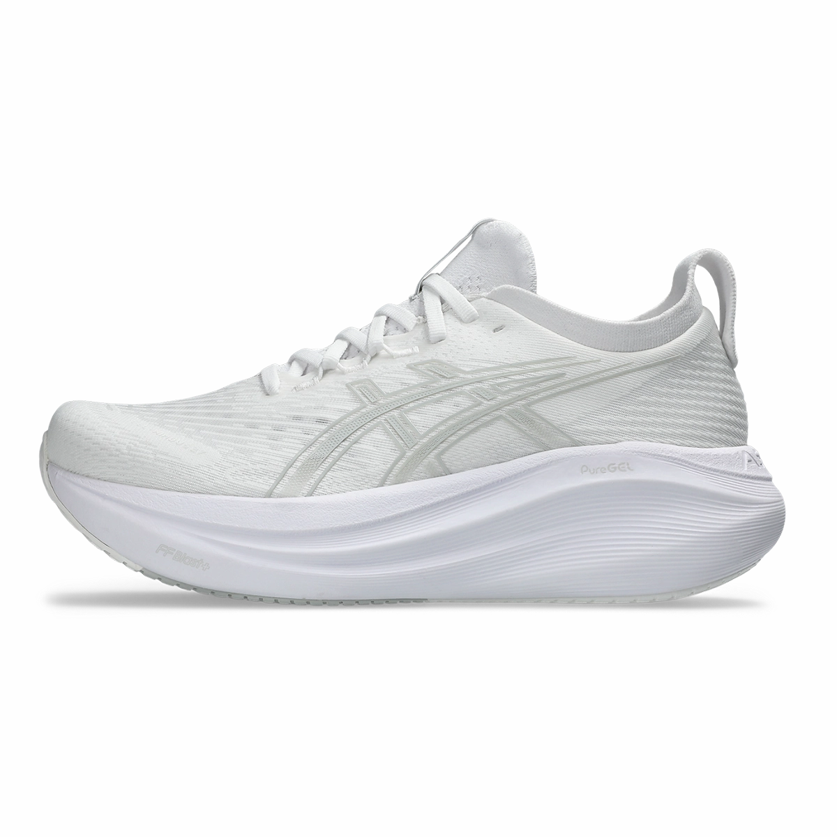 Asics Gel Nimbus 27 White - Glacier Grey Cushioned running sneakers