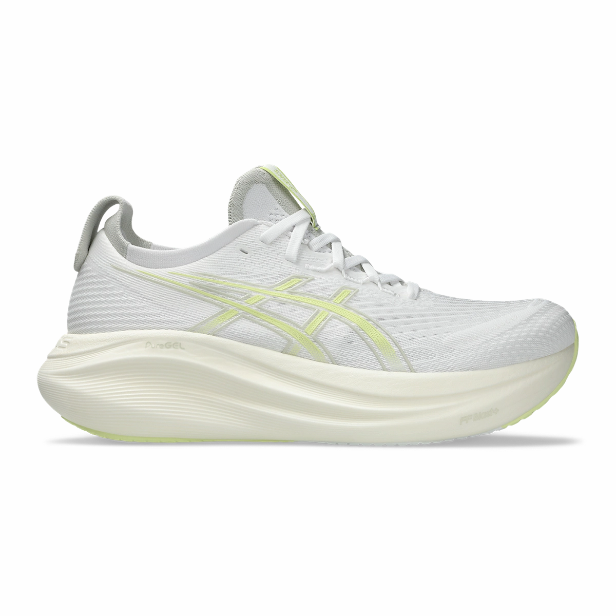 Asics Gel Nimbus 27 White - Huddle Yellow Mens running shoes by Asics